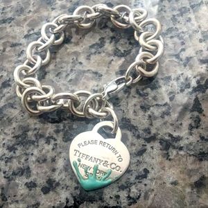 Authentic Tiffany & Co return to tiffany Blue Splash Heart bracelet